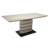 Meubletmoi - Table extensible 140/180 cm décor chêne clair cendré - leandre