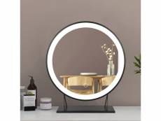 Miroir de maquillage rond 40 * 40cm hombuy miroir de maquillage rond à cadre noir dimmable tricolore