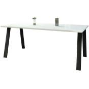 Mobilier1 - Table Tucson 143, Blanc, 75x90x185cm, Stratifié,
