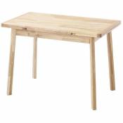 Petite table extensible en bois de chêne massif blanchi