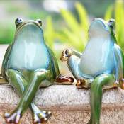 Sculptures et statues de jardin en céramique Couple de grenouille Décoration de jardin