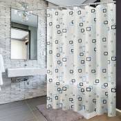 Serbia - Rideau de douche, 200x200cm, doublure de rideau de douche avec crochets et boucles, anti-moisissure, anti-bactérien, imperméable et lavable,