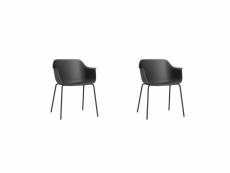 Set 2 fauteuil shape 4 jambes - resol - anthracite - acier,fibre de verre,polypropylène 558x545x787mm