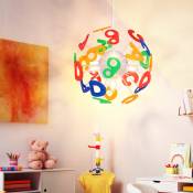 Suspension chambre d'enfants suspension lettres Lampe pour enfants en forme de boule, plastique coloré, douilles 4x E14, DxH 35x120 cm