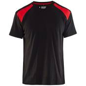 T-shirt Blaklader bicolore Noir Epaules Rouges xs -