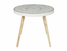 Table basse ronde arabesque - diamètre 50 cm - blanc