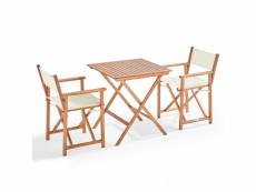 Table bistrot pliante carrée et 2 chaises pliantes