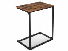 Table d'appoint bout de canapé table de chevet table de lit pour chambre salon structure simple stable style industriel 66 cm marron rustique et noir