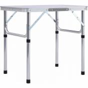 Table de camping pliable | Table de pique nique Blanc Aluminium 60x45 cm 51769 - Blanc
