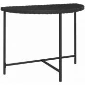 Table de jardin Noir 100x50x75 cm Résine tressée