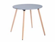 Table de salle à manger ronde scandinave gris bois