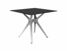 Table phénolique noire 900x900 pied de table vela "s" - resol - blanc - aluminium, phénolique compact, fibre de verre, polypropylèn