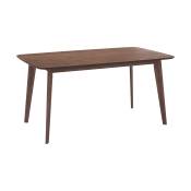 Table rectangulaire 6 personnes en bois foncé 150
