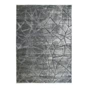 Tapis avec relief motif triangles gris 140x200