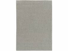 Tapis en laine et polyester - tricot - gris clair - 160 x 230 cm