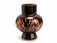 Vase marron moucheté noir 18 cm