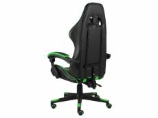 Vidaxl fauteuil de jeux vidéo noir et vert similicuir
