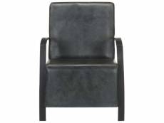 Vidaxl fauteuil gris cuir véritable