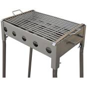 Visiodirect - Barbecue rectangulaire en acier inoxydable coloris Gris - 33 x 33 x 60 cm