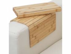 2x rack de dépose pour accoudoir hwc-e72, serviteur de canapé, bambou flexible, 45x30cm