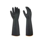35cm)Gants de protection chimique en latex, noir, haute