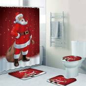 4 Pcs Christmas Bathroom Decorations Set Toilet Seat