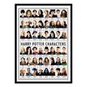 Affiche 30x40 cm et cadre noir - Harry Potter Characters - Olivier Bo