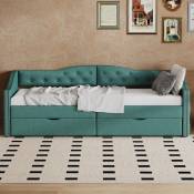 Canapé-lit simple avec tiroirs, grand espace de rangement,