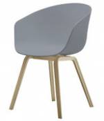 Chaise About a chair AAC22 / Plastique & chêne savonné - Hay gris en plastique