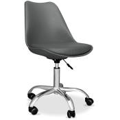 Chaise de bureau à roulettes - Chaise de bureau pivotante - Tulip Gris foncé - Acier, PP, Metal, Plastique, Nylon - Gris foncé