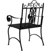 Chaise de jardin en métal coloris noir vieilli -Longueur 63,5 x Profondeur 52 x hauteur 98 cm Pegane
