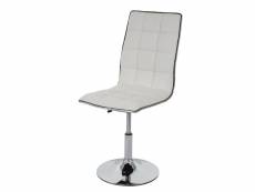 Chaise de salle à manger hwc-c41, chaise de cuisine, pivotante et réglable en hauteur, similicuir ~ blanc