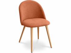 Chaise de salle à manger - tapissée en tissu - style scandinave - evelyne orange