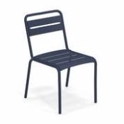 Chaise empilable Star / Aluminium - Emu bleu en métal
