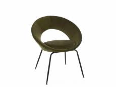 Chaise ronde metal trou textile vert/metal 5010