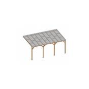 Chalet&jardin - Toit Couv'Terrasse® en bois 3x5,5 m - Avec toit polycarbonate