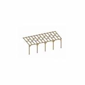 Chalet&jardin - Toit Couv'Terrasse® en bois 3x7,4 m - Sans toit polycarbonate