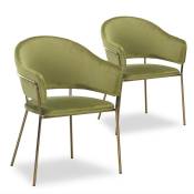 Cotecosy - Lot de 2 chaises/fauteuils Ulrick Velours
