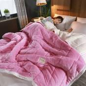 Couvertures chaudes en polaire corail rose pour lit, 3 couches épaisses en flanelle, couettes douces et confortables, lavables, automne et