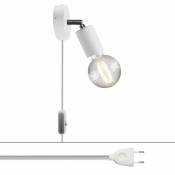 Creative Cables - Lampe Spostaluce Snodo réglable en métal | Sans ampoule - Blanc - Sans ampoule