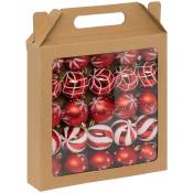 Déco de sapin Lot de 25 Boules de Noël D 6 cm - Rouge et Blanc - Feeric Christmas - Rouge