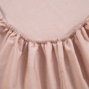 Drap housse pour lit articulé en percale de coton rose 160 x 200 cm