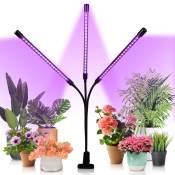 Einfeben - Lampe de Plante 30W, Lampe de Croissance Lampe Horticole à Trois Têtes avec Cou de Cygne Flexible 360°, équipée de 60 LEDs
