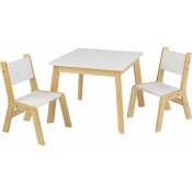 Ensemble table moderne + 2 chaises enfant - Bois