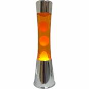 Fisura Lampe à poser en métal et verre Lave argent / orange