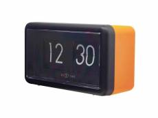 Flip clock - horloge de table ou murale -orange / noir -18x10x7 cm - nextime