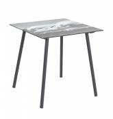 Haku Moebel 15539 table d'appoint, Acier, Noir/Blanc, 40 x 40 x 41 cm