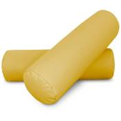 Happers - Coussin cylindrique 50x15 Moutarde pack 2