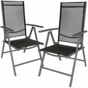 Helloshop26 - Lot de 2 chaises de jardin pliantes noir/anthracite