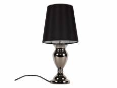 Lampe de table lampe de chevet liseuse aluminium et tissu noir et chrome 48 cm helloshop26 03_0002515